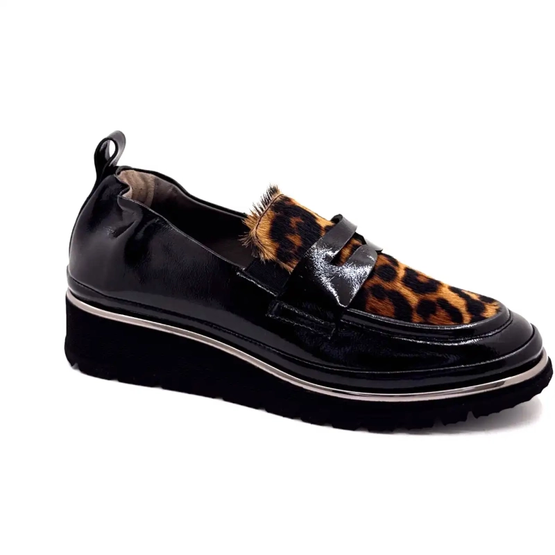 XSA 323 Sort Laklæder Leo Ivoire Chaussures