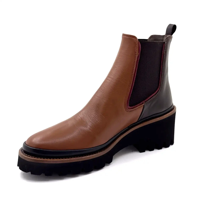 XSA 313 Brown & Black Leather Ivoire Chaussures