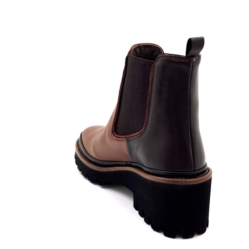 XSA 313 Brunt og svart skinn Ivoire Chaussures