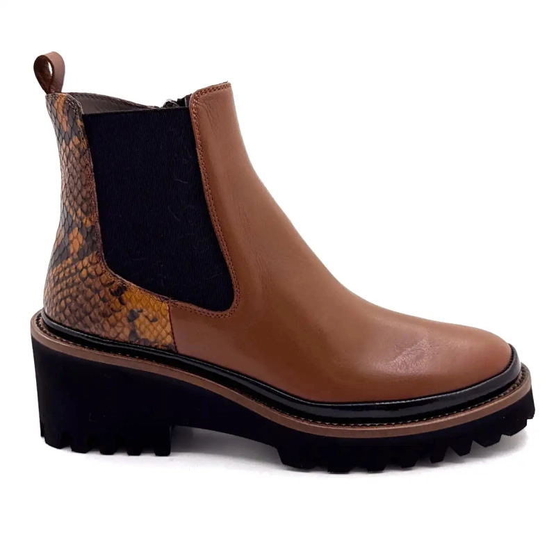 XSA 9829 Piele maro și reptilă Ivoire Chaussures