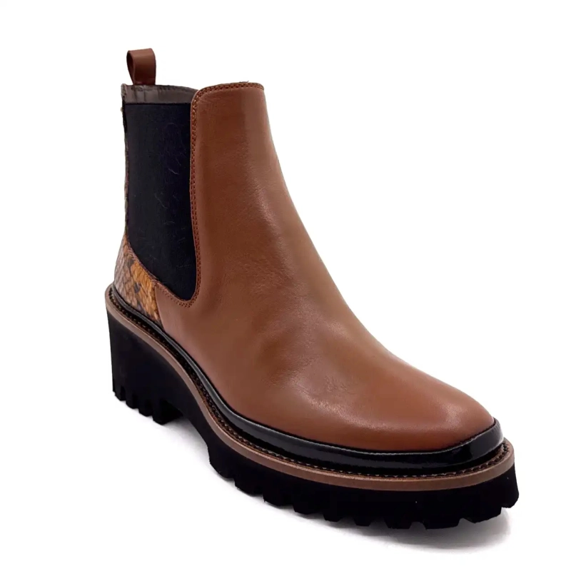 XSA 9829 Pelle marrone e rettile Ivoire Chaussures