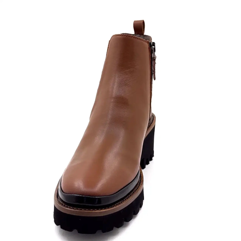 XSA 9829 Brunt læder og krybdyr Ivoire Chaussures