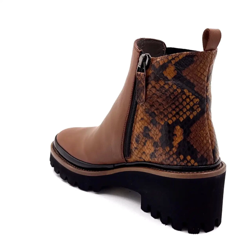 XSA 9829 Piele maro și reptilă Ivoire Chaussures