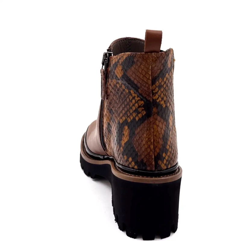 XSA 9829 Pelle marrone e rettile Ivoire Chaussures