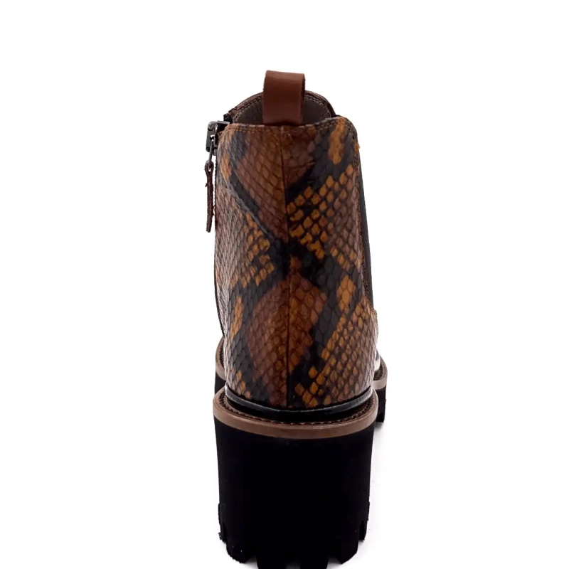 XSA 9829 Brunt skinn og reptil Ivoire Chaussures