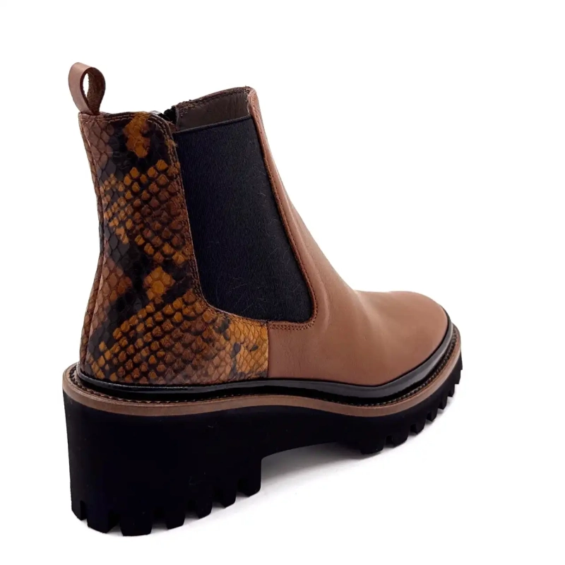 XSA 9829 Cuero marrón y reptil Ivoire Chaussures