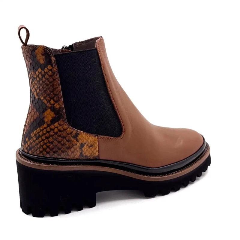 XSA 9829 Piele maro și reptilă Ivoire Chaussures