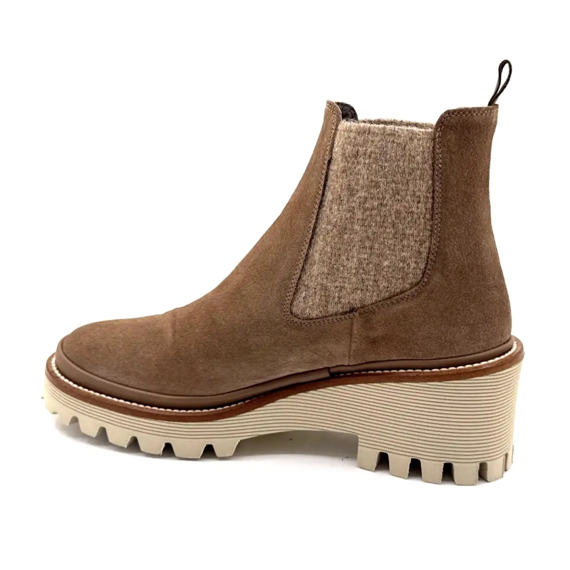 XSA 9176 Gri taupe Piele întoarsă Ivoire Chaussures