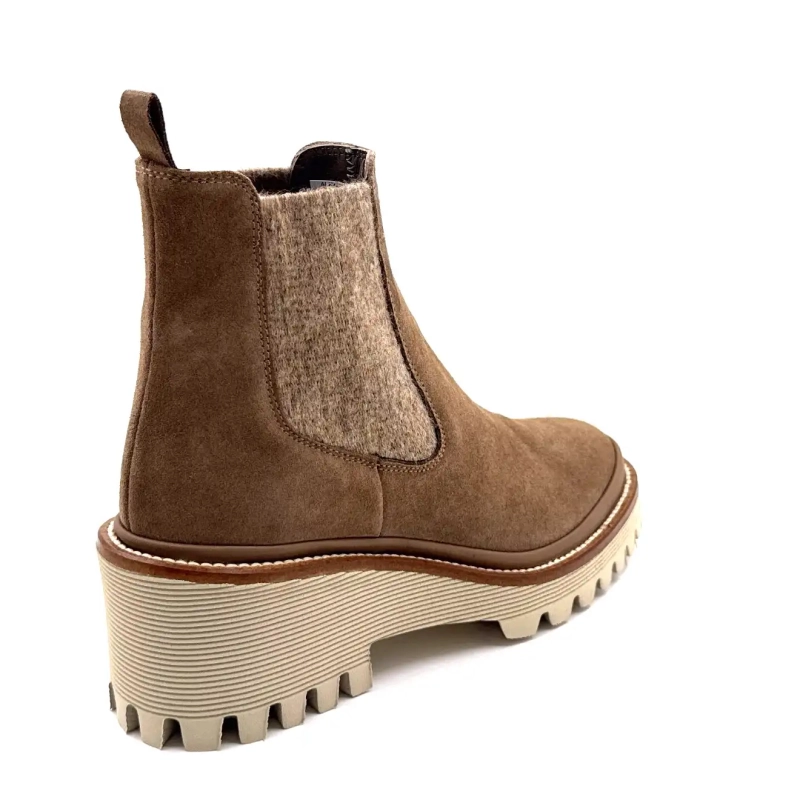 XSA 9176 Gri taupe Piele întoarsă Ivoire Chaussures