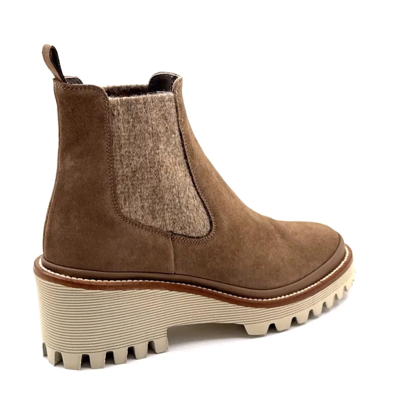 XSA 9176 Taupe Ruskind Ivoire Chaussures