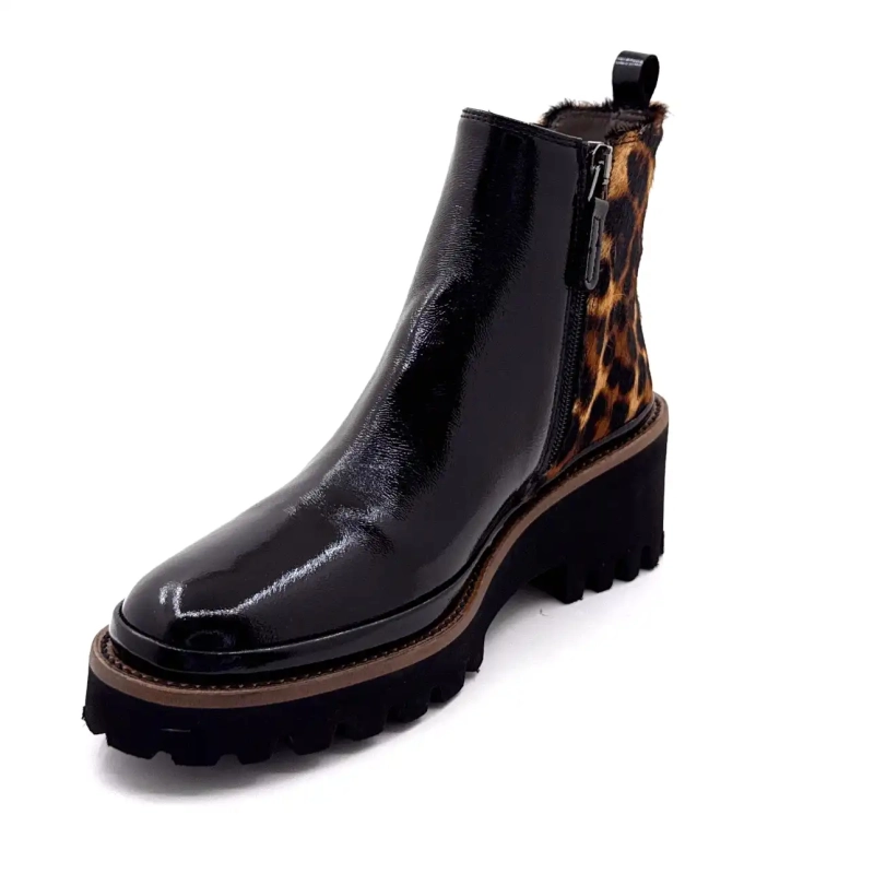 XSA 9829 Svart & Leopard Lackläder Ivoire Chaussures