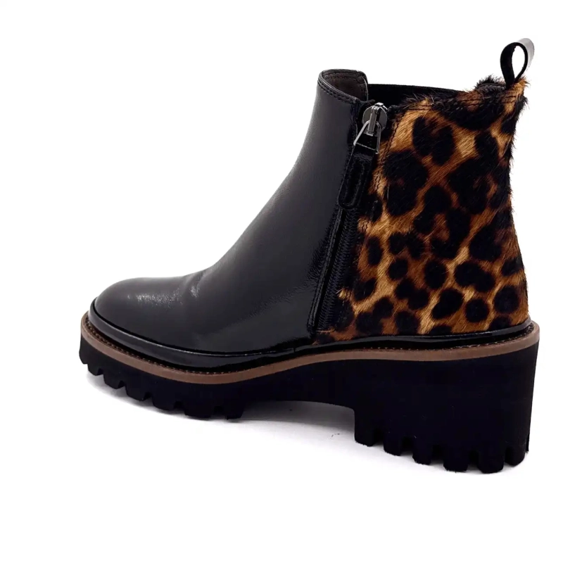 XSA 9829 Czarna i imitacja skóry lakierowanej Ivoire Chaussures