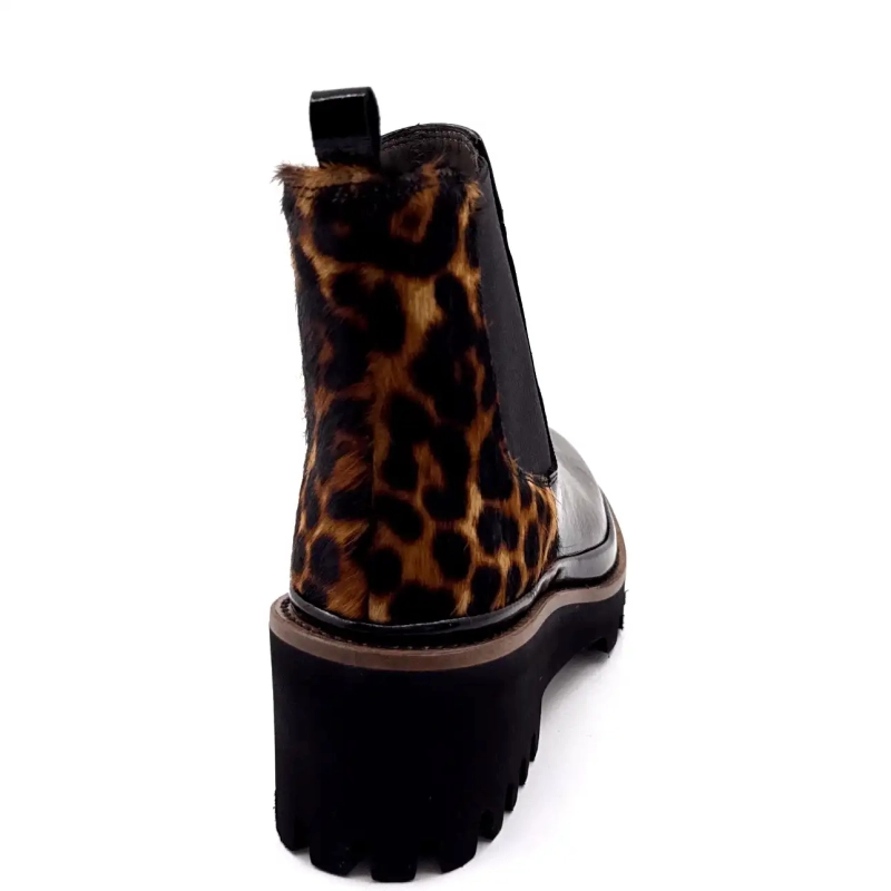 XSA 9829 Svart & Leopard Lackläder Ivoire Chaussures