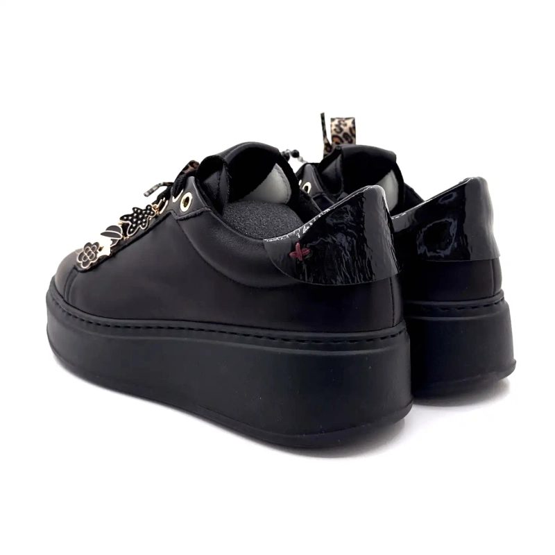 Gio+ Pia434a Sort Læder Sorte Perler Leo Sløjfe Ivoire Chaussures