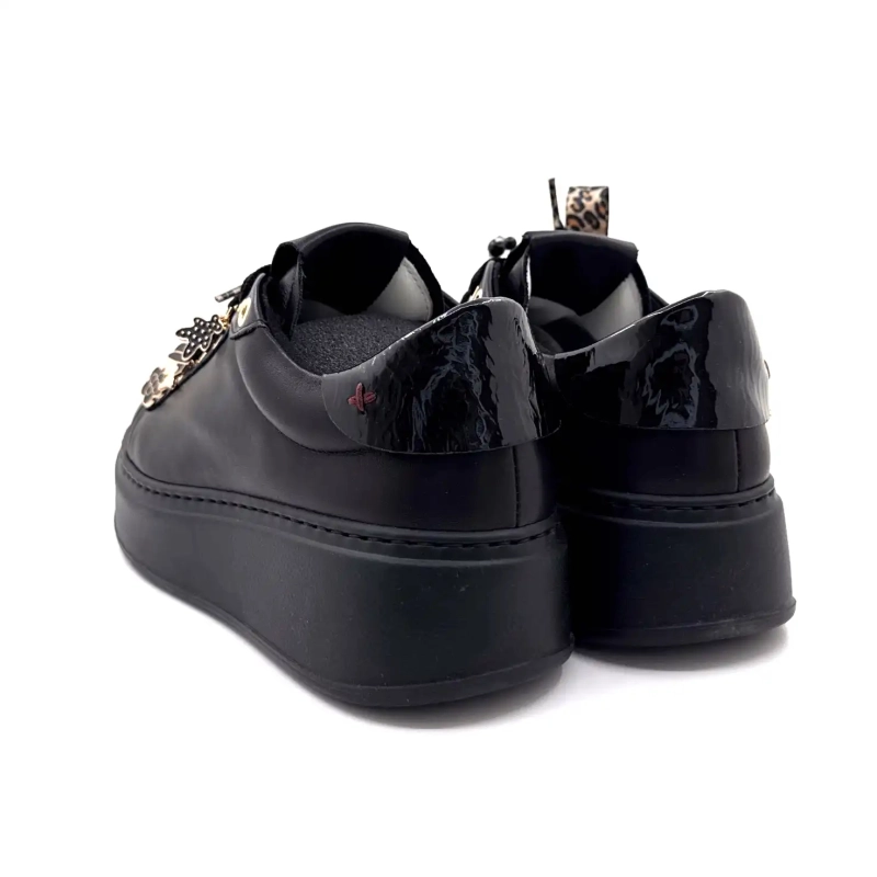 Gio+ Pia434a Black Leather Black Pearls Leo Bow Ivoire Chaussures
