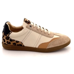 Ivoire Msamba 22f Beige Leder Beige Wildleder & Léo