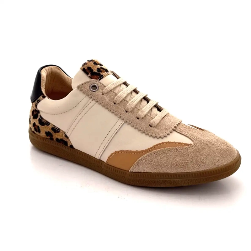Ivoire Msamba 22f Beige Leder Beige Wildleder & Léo Ivoire Chaussures