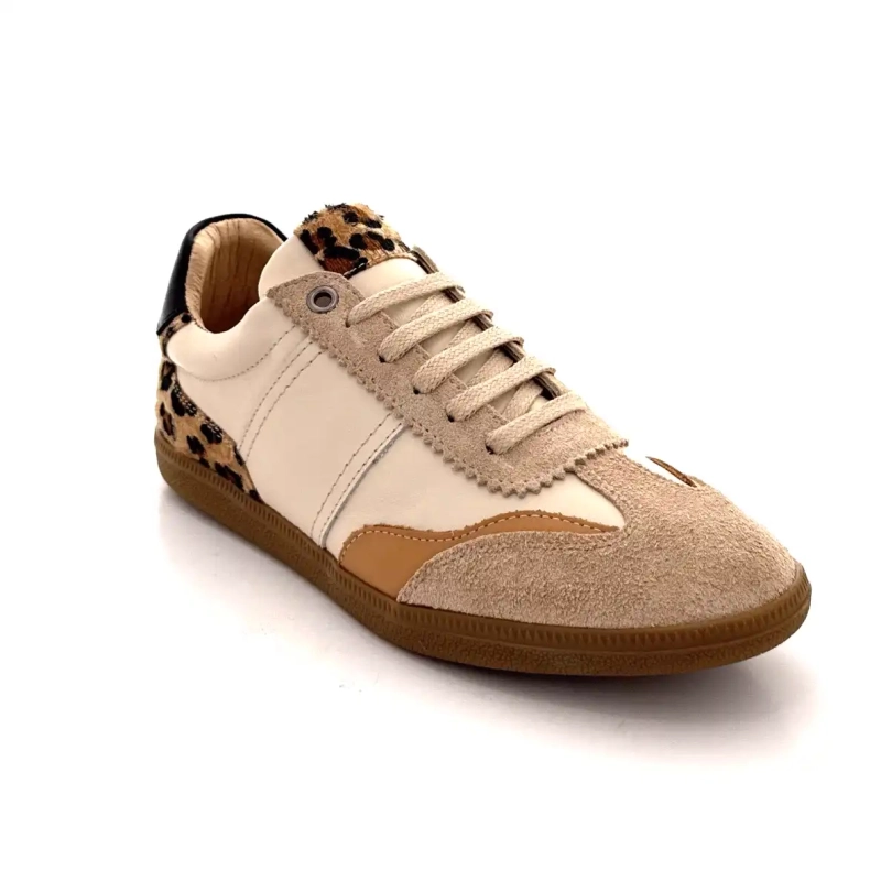 Ivoire Msamba 22f Beige Leder Beige Wildleder & Léo Ivoire Chaussures