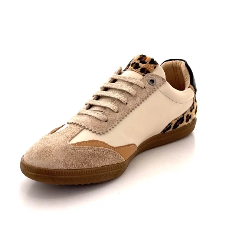 Ivoire Msamba 22f Cuir Beige Daim Beige & Léo Ivoire Chaussures