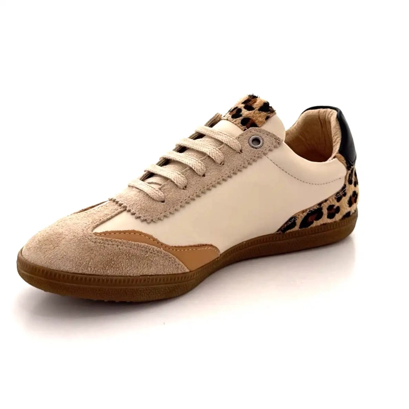 Ivoire Msamba 22f Μπεζ Δέρμα Μπεζ Σουέτ & Λεοπάρ Ivoire Chaussures