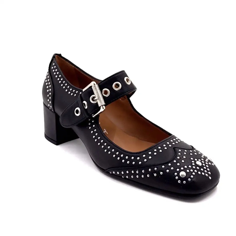 Ivoire P1806 Couro Preto Ivoire Chaussures