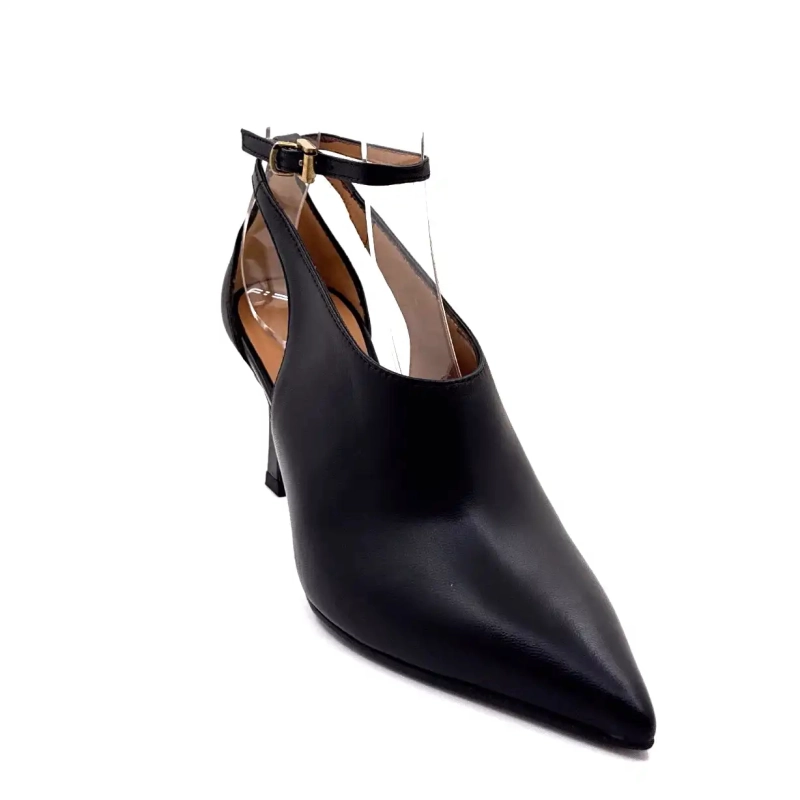 Ivoire P1532 Schwarzes Leder Ivoire Chaussures