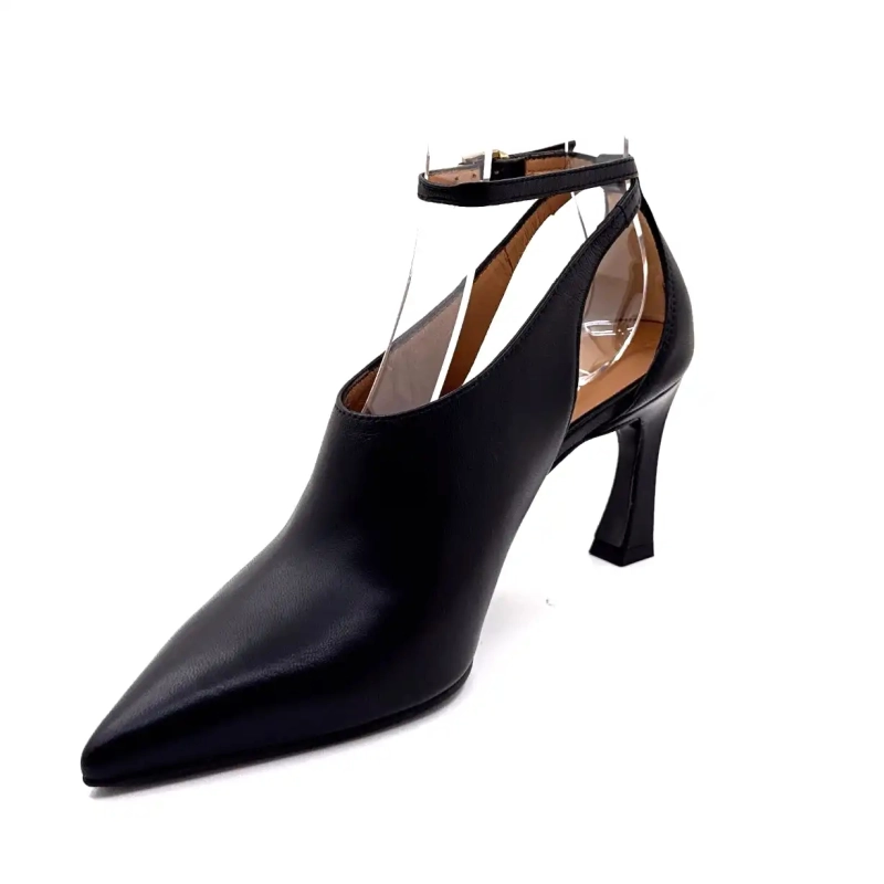 Ivoire P1532 Schwarzes Leder Ivoire Chaussures