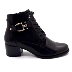 Regarde Le Ciel Marcy 01 Cuir Noir Ivoire Chaussures