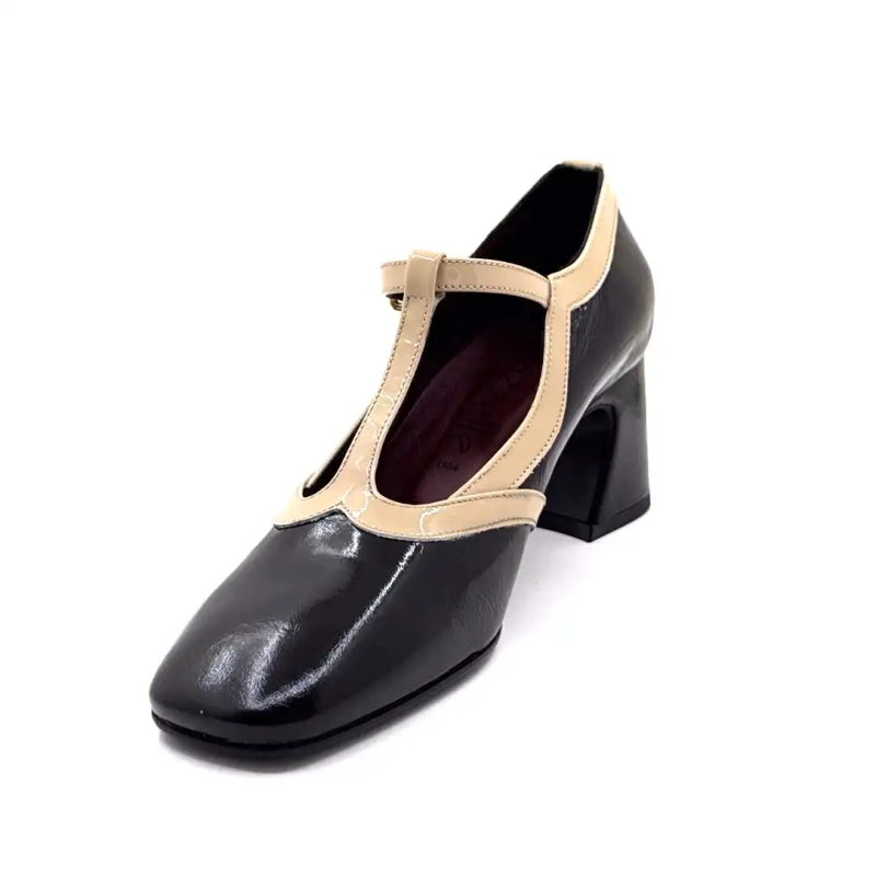 Ivoire e602 Zwart & Beige Lakleer Ivoire Chaussures