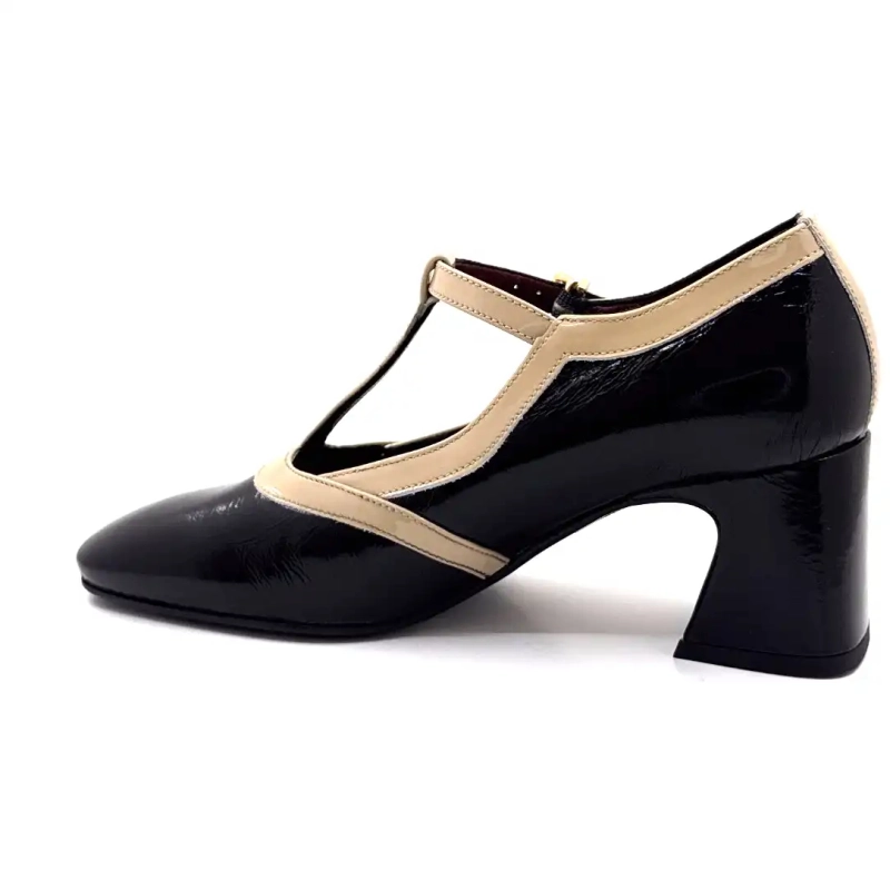 Ivoire e602 Sort & Beige Laklæder Ivoire Chaussures