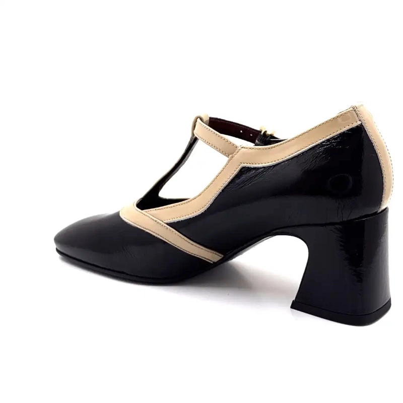 Ivoire e602 Sort & Beige Laklæder Ivoire Chaussures