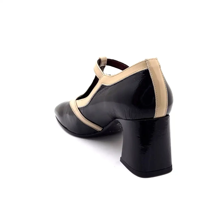 Ivoire e602 Svart & Beige Lackläder Ivoire Chaussures