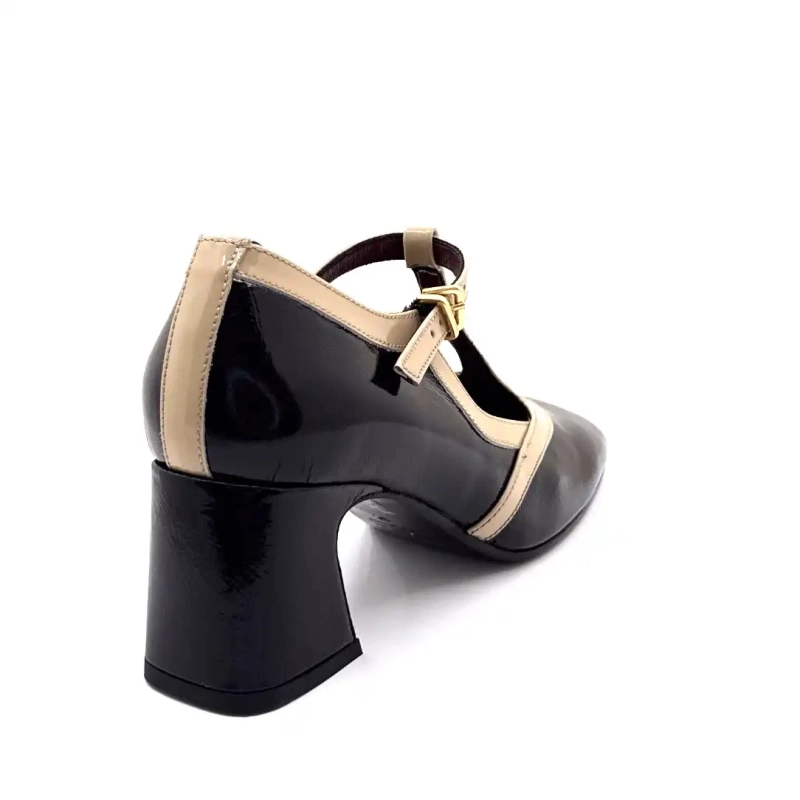 Ivoire e602 Sort & Beige Laklæder Ivoire Chaussures