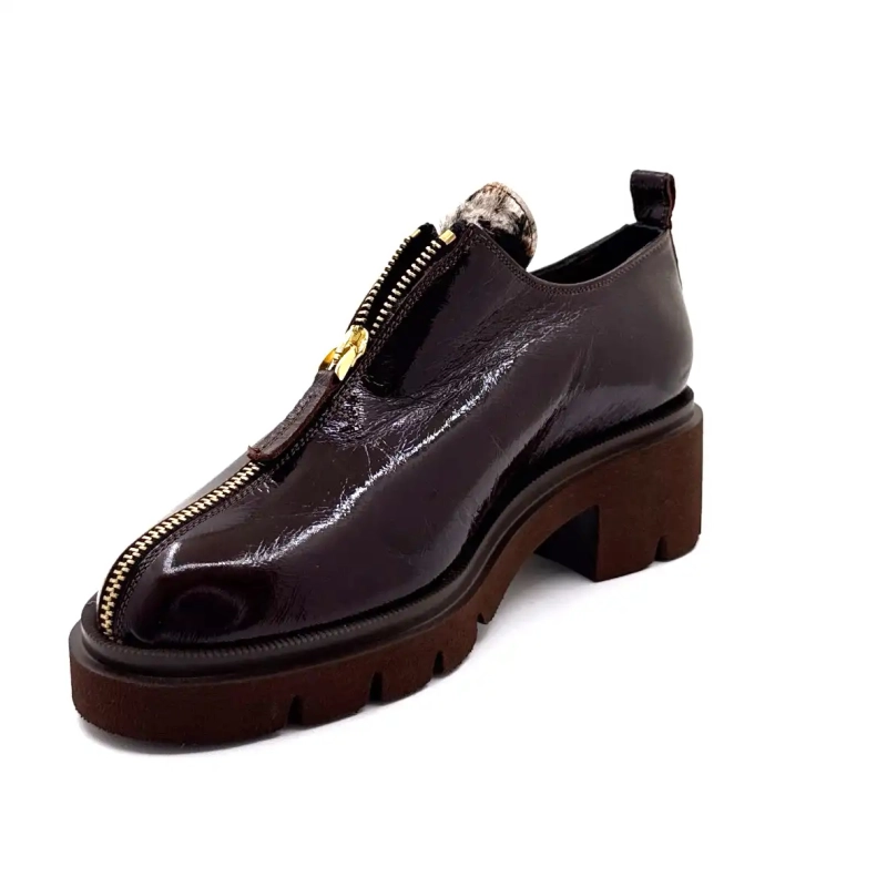 Ivoire 412 Chocolate Brown Patent Leather Ivoire Chaussures