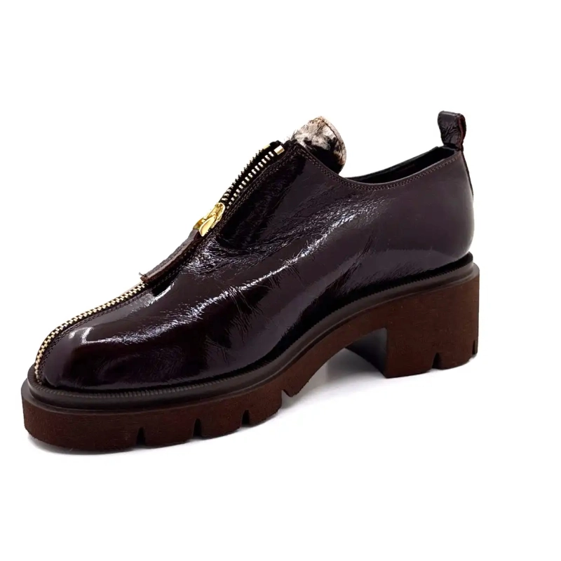 Ivoire 412 Cuir Vernis Marron Chocolat Ivoire Chaussures