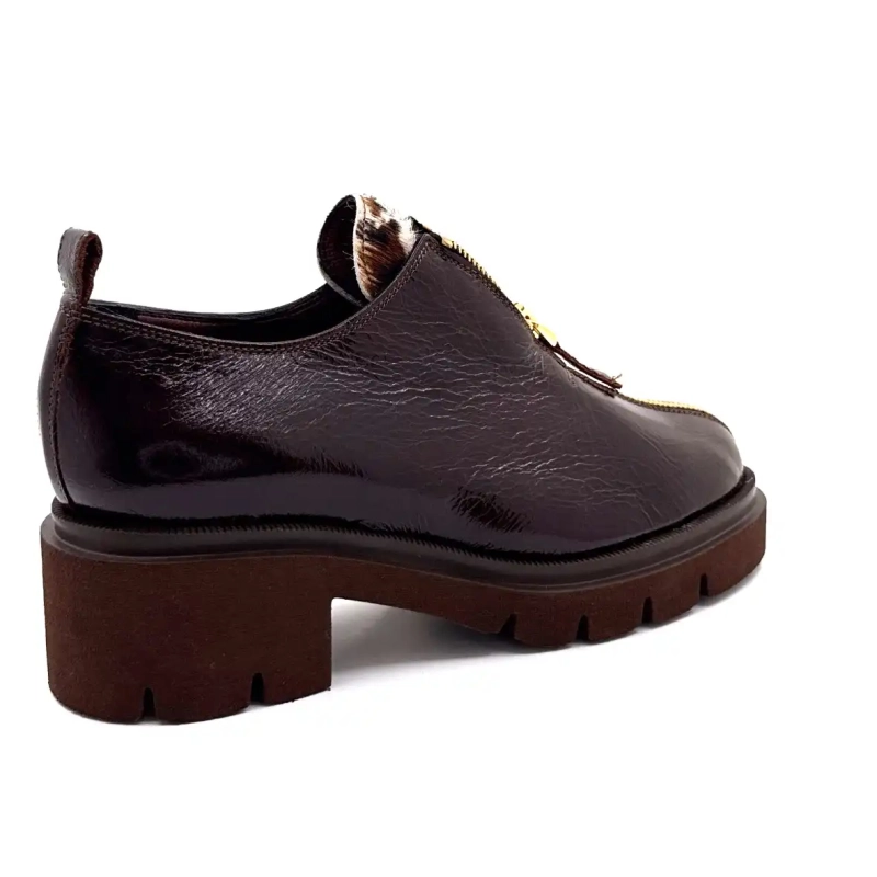 Couro envernizado marrom chocolate Ivoire 412 Ivoire Chaussures