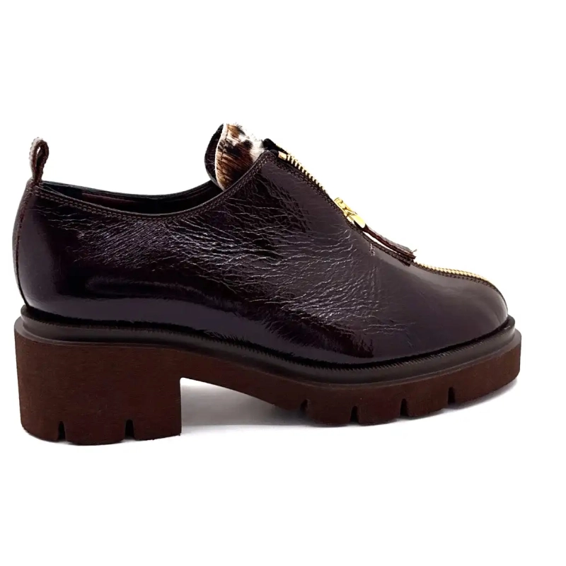 Couro envernizado marrom chocolate Ivoire 412 Ivoire Chaussures