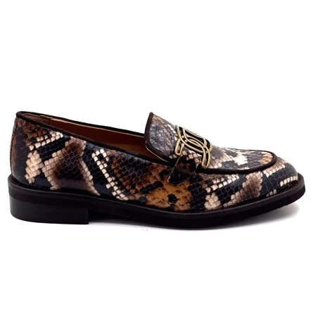 Jhay 9069 Δερμάτινο Rept Pattern Καφέ Μπεζ Ivoire Chaussures
