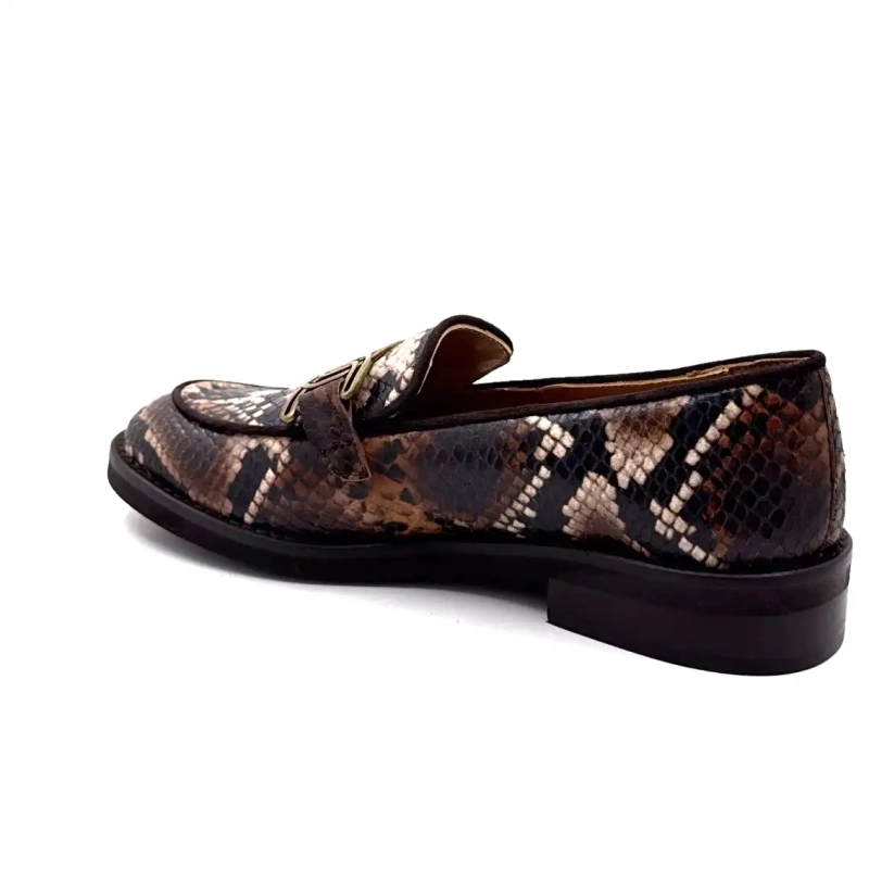 Jhay 9069 Leer Rept Patroon Bruin Beige Ivoire Chaussures