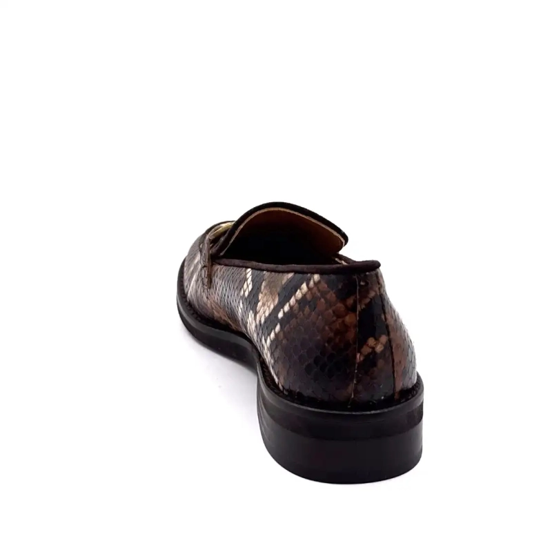 Jhay 9069 Cuero Rept Patrón Marrón Beige Ivoire Chaussures