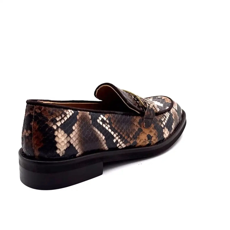 Jhay 9069 Skóra Rept Wzór Brązowy Beż Ivoire Chaussures