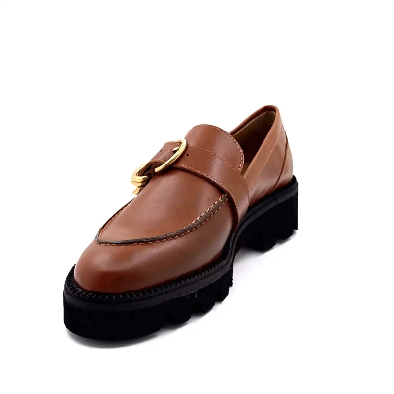 Jhay 9073 Brunt Lær Ivoire Chaussures