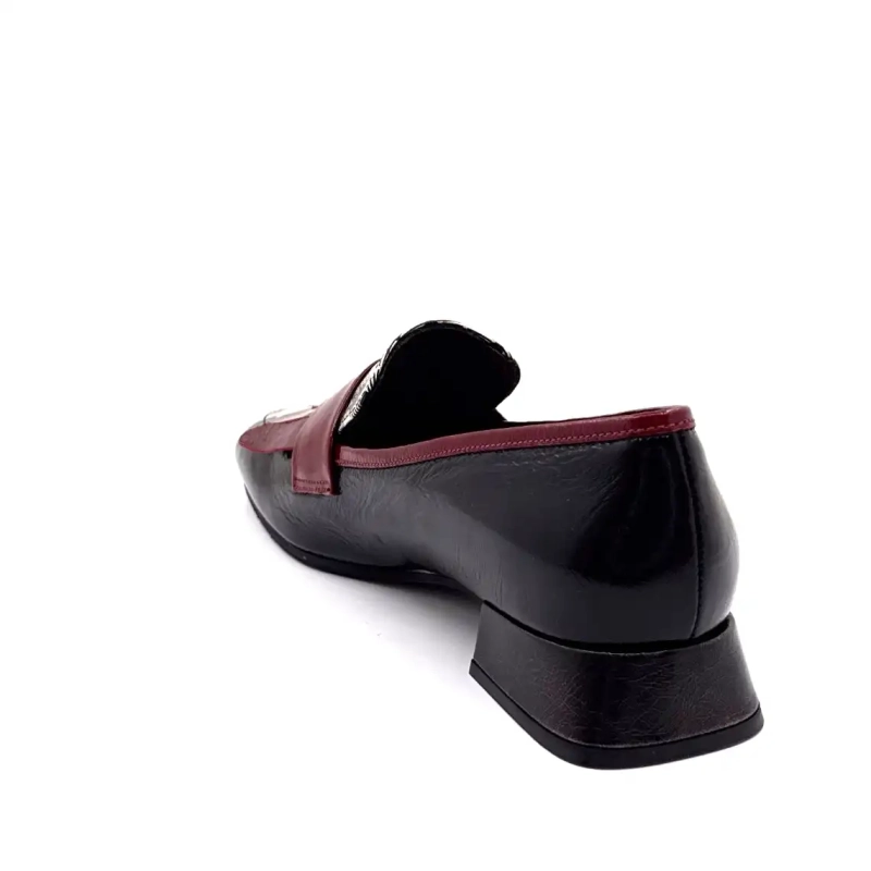 Ivoire E128 Lakleer Tartan Zwart Beige en Bordeaux Ivoire Chaussures