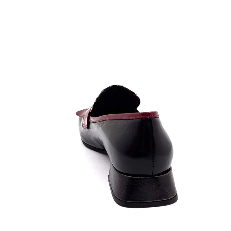 Ivoire E128 Lackleder Tartan Schwarz Beige und Bordeaux Ivoire Chaussures