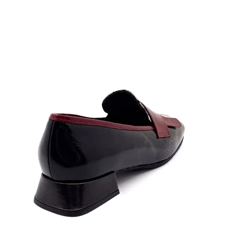 Ivoire E128 lakkskinn Tartan svart beige og bordeaux Ivoire Chaussures