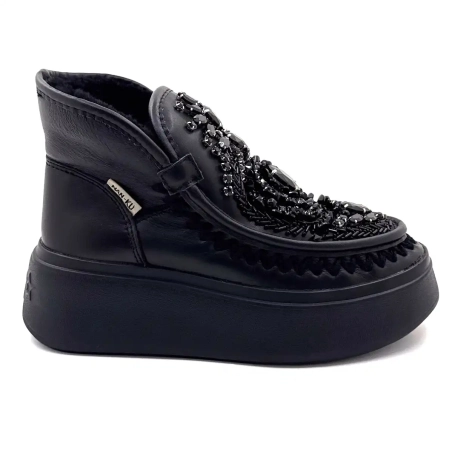 Joyería de cuero negro Nan Ku Dfh09 Ivoire Chaussures