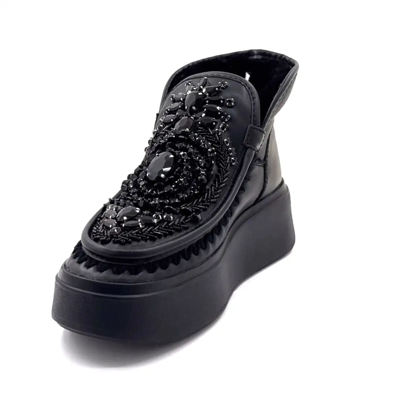 Joyería de cuero negro Nan Ku Dfh09 Ivoire Chaussures