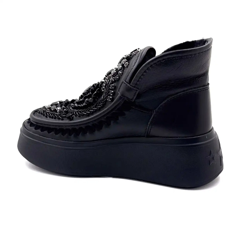 Nan Ku Dfh09 Black Leather Jewelry Ivoire Chaussures