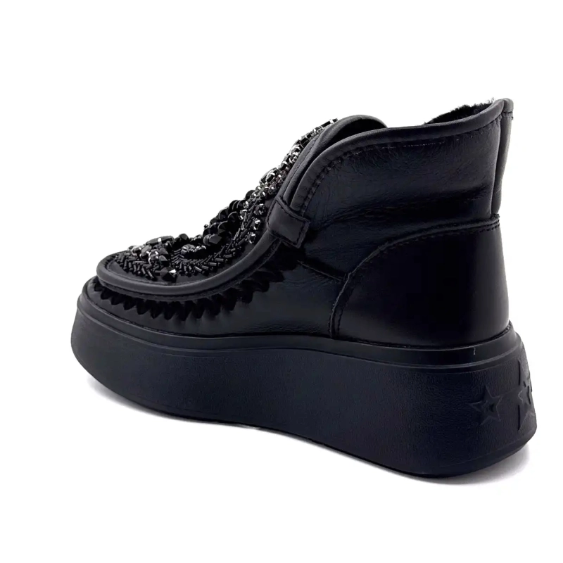 Nan Ku Dfh09 Sorte Lædersmykker Ivoire Chaussures