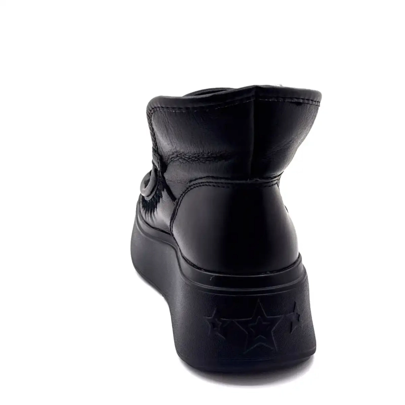 Nan Ku Dfh09 Zwarte leren sieraden Ivoire Chaussures